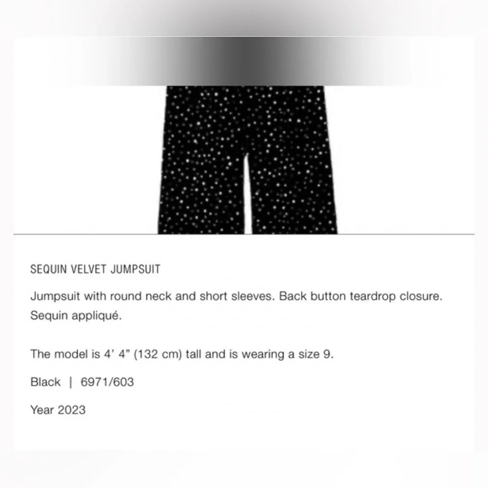 NWT ZARA‎ Kids Sequin Velvet Jumpsuit Girls Party Holiday , size 11-12 Years - Picture 11 of 13